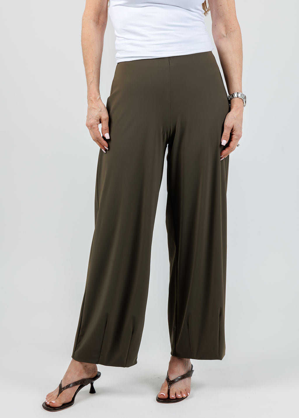 Raffaello Rossi Sally 7/8 High Tech Jersey Pants - Olive – Barbara