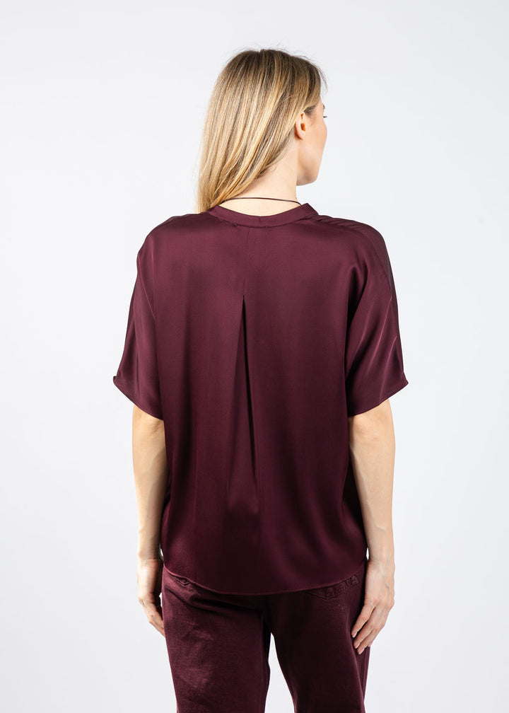 Repeat Silk Blouse in Merlot available at Barbara Katz