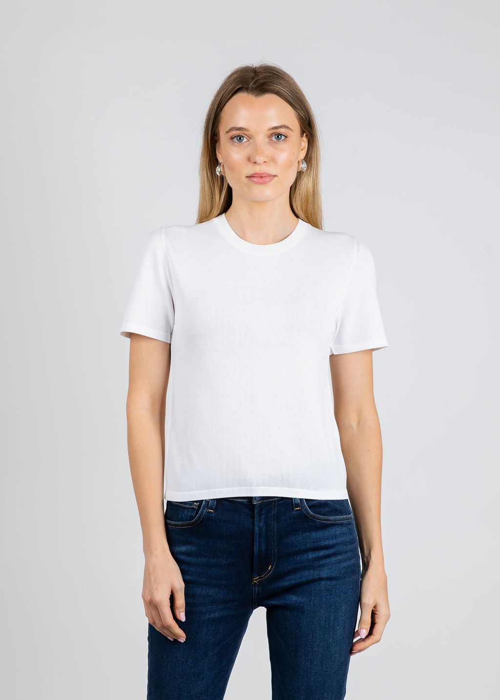 Simkhai Devon Knit Tee - White – Barbara Katz
