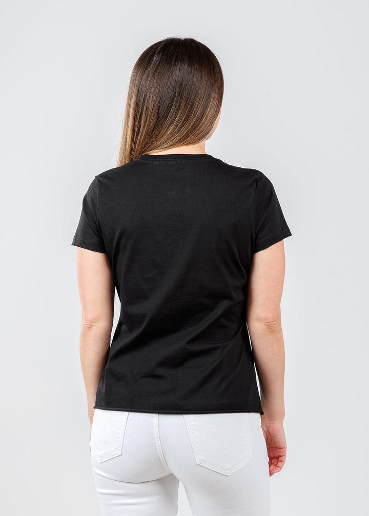 Suzy T Andrea Center Heart Top in Black available at Barbara Katz