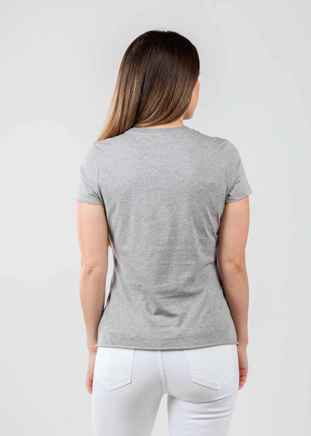 Suzy T Bett Double Star Top in Light Grey available at Barbara Katz