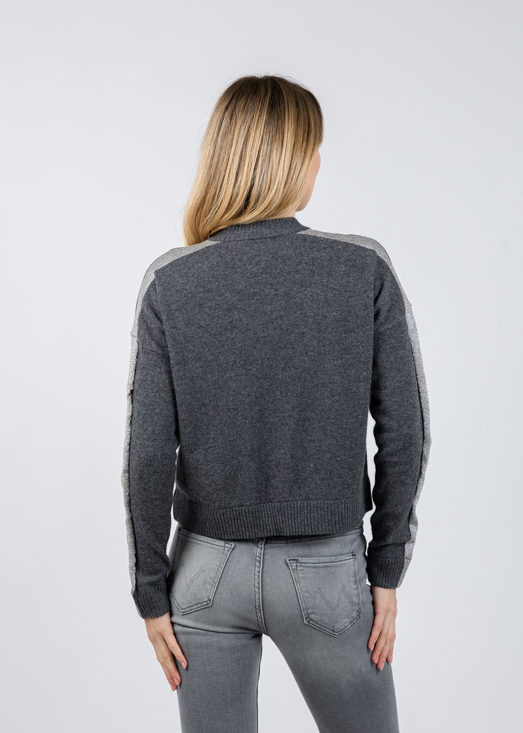 Whisper by Brodie Luxe Bomber Jacket in Derby Grey available at Barbara Katz