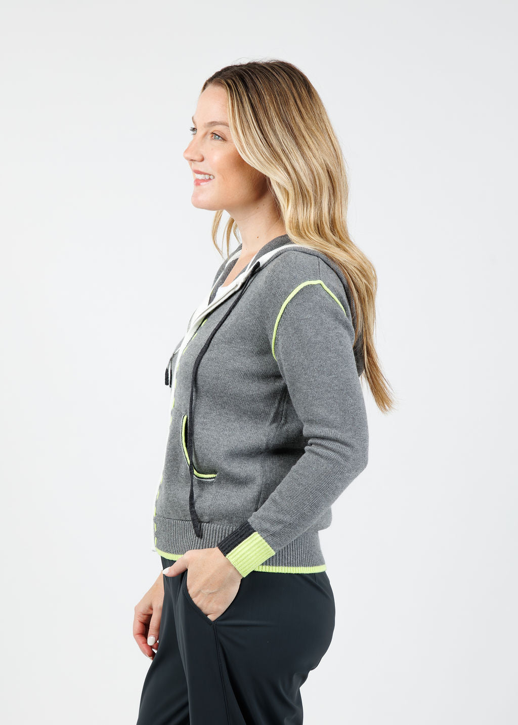 Zaket & Plover Dolly Whipstitch Hoodie in Cloud available at Barbara Katz