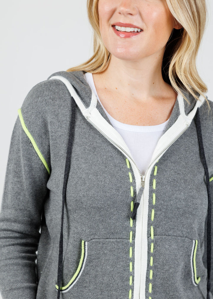 Zaket & Plover Dolly Whipstitch Hoodie in Cloud available at Barbara Katz
