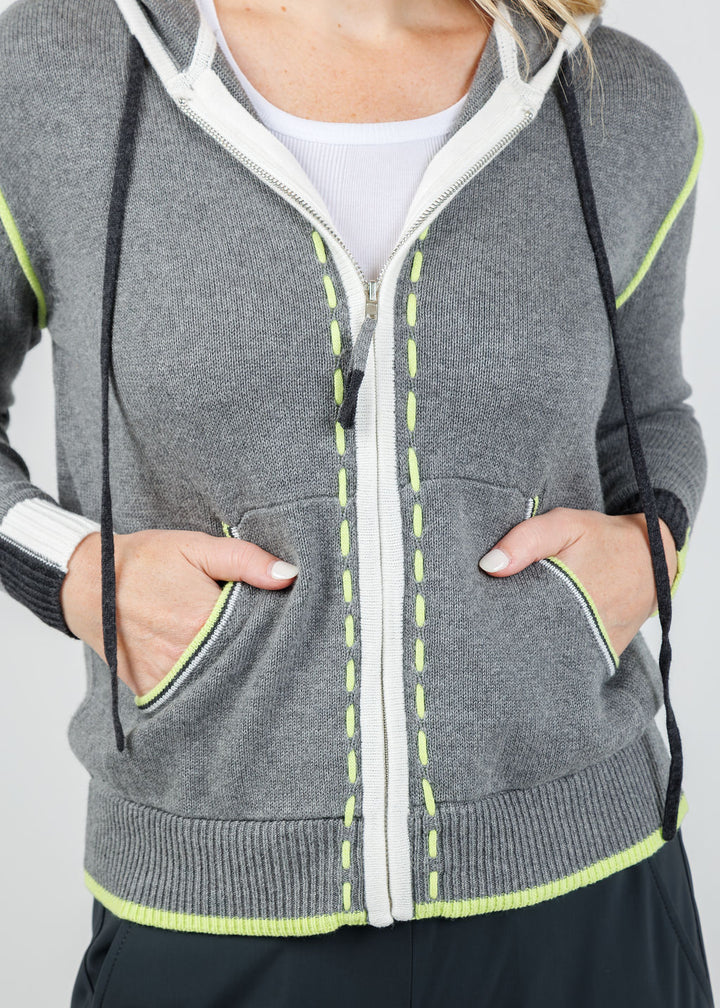 Zaket & Plover Dolly Whipstitch Hoodie in Cloud available at Barbara Katz