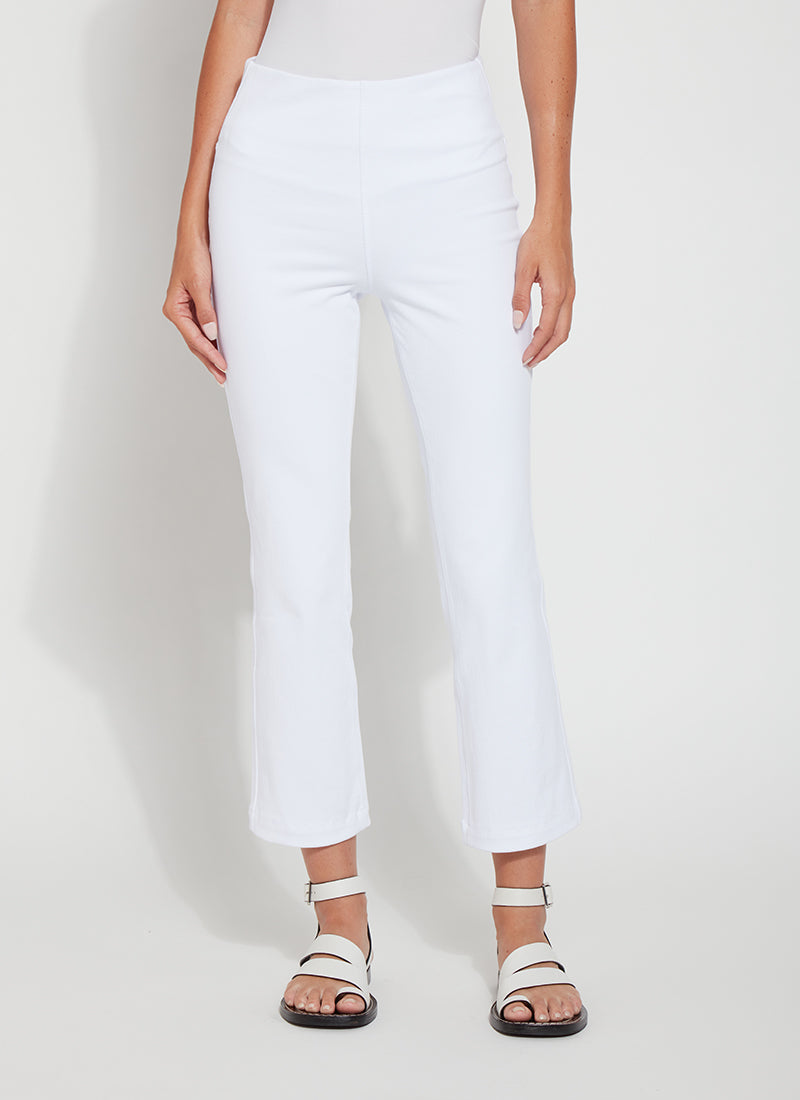 Lysse Ankle Denim Baby Bootcut Pants White – Barbara Katz