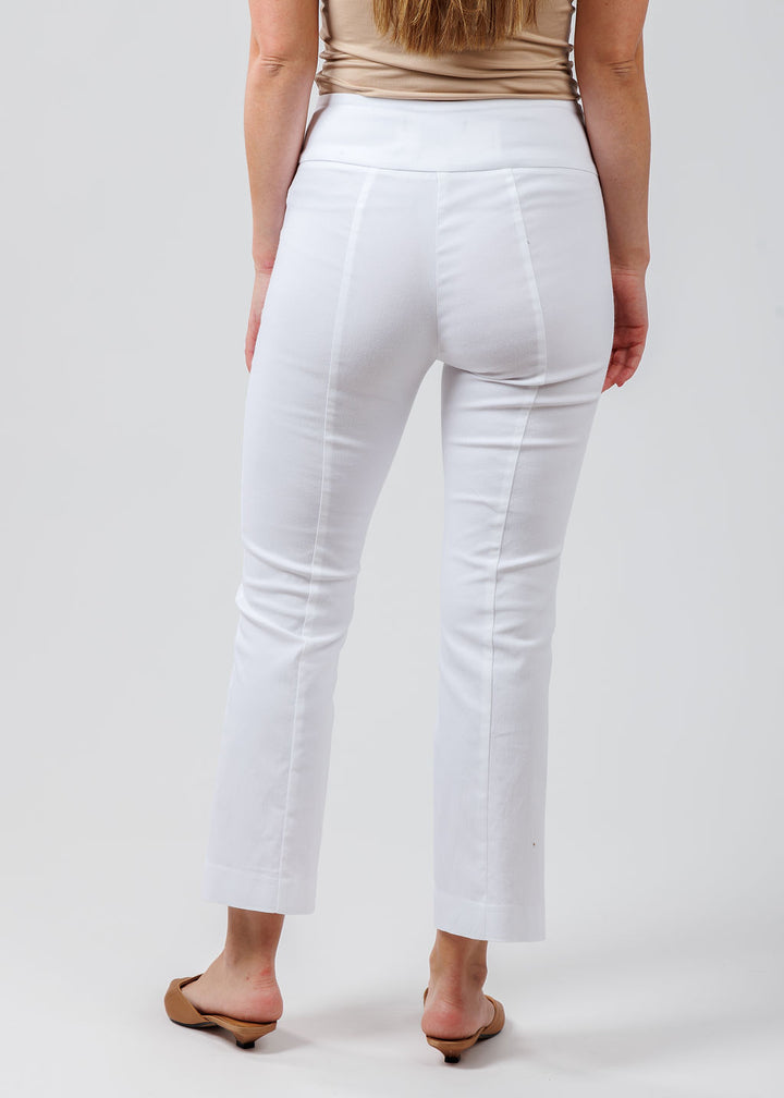 Elliott Lauren Baby Boot Pant With Patch Pocket in White available at Barbara Katz