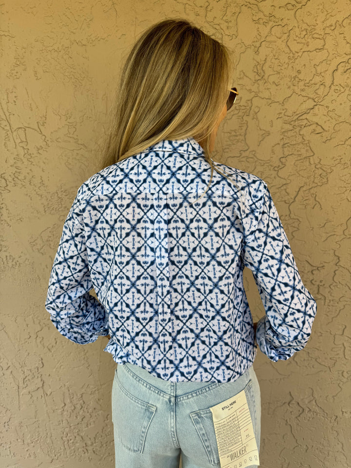 Elliott Lauren Diamond Tile Shirt - Blue