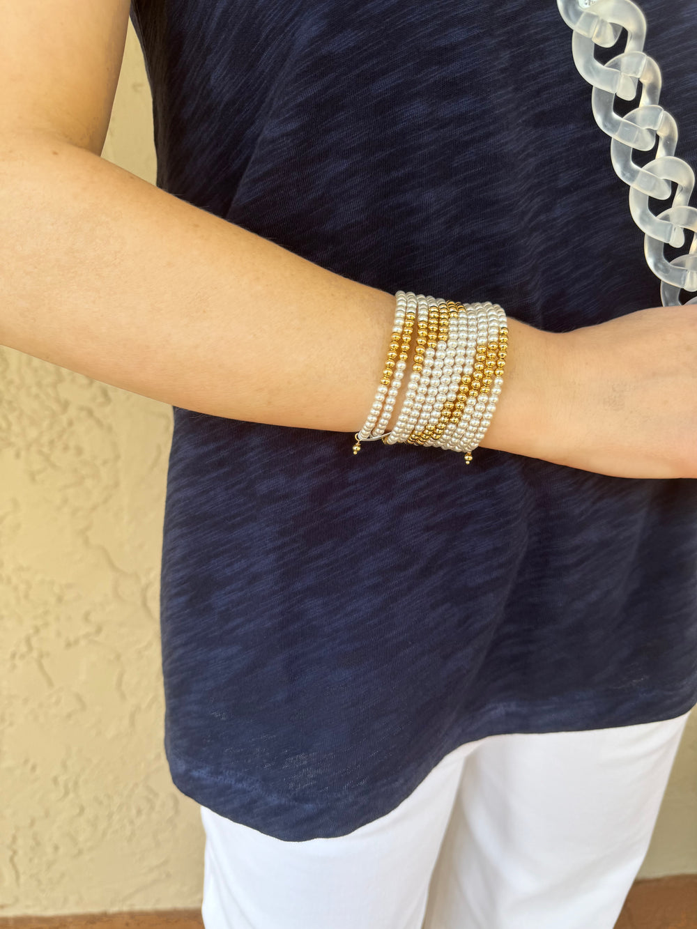 Paula Rosen Gold and Pearl Coil Bracelet