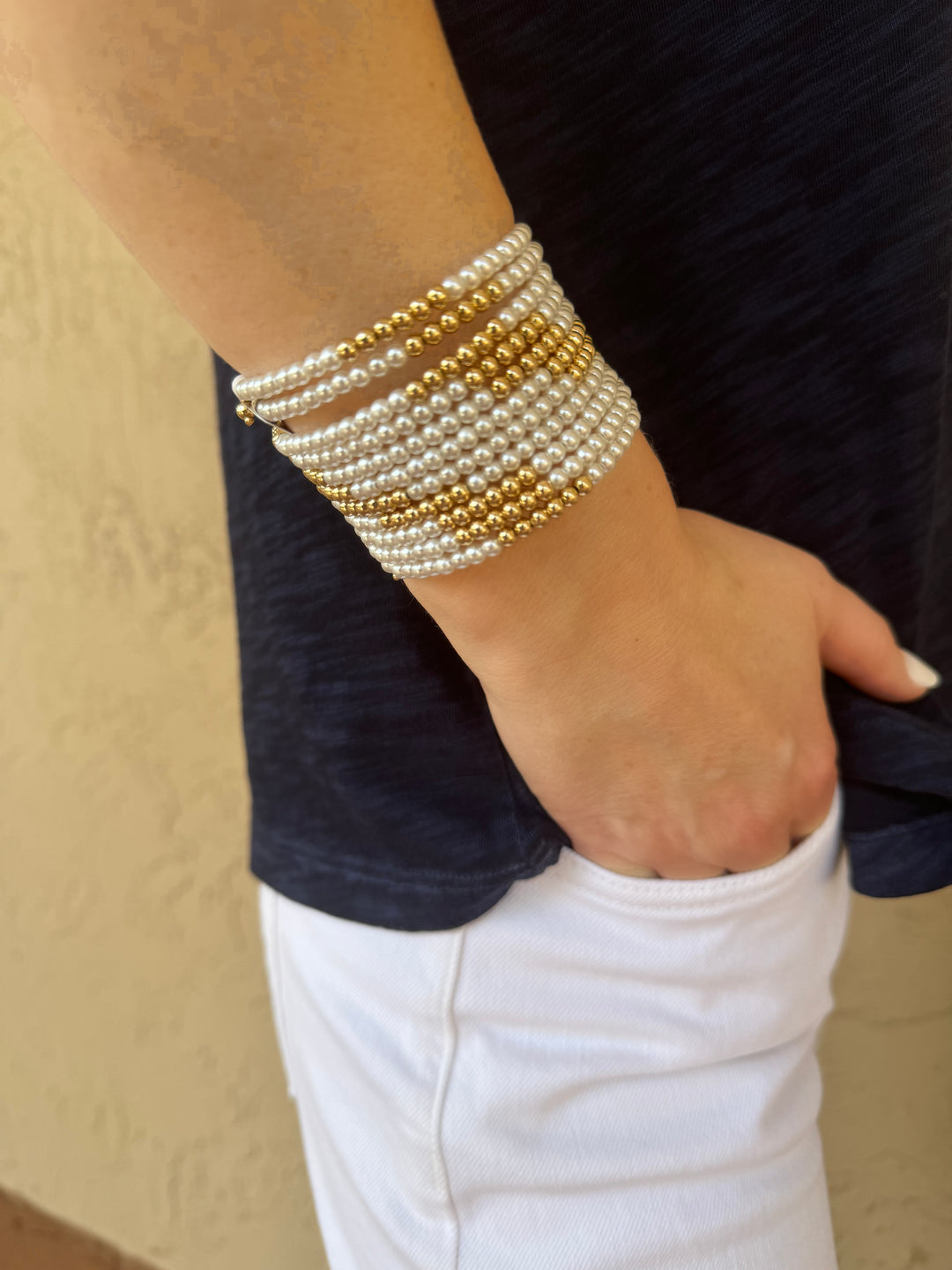 Paula Rosen Gold and Pearl Coil Bracelet