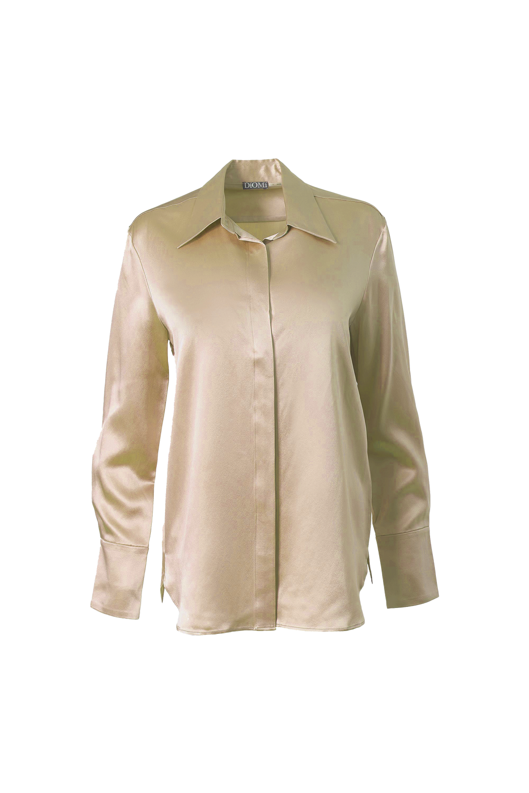 Classic Button Down Blouse In Champagne