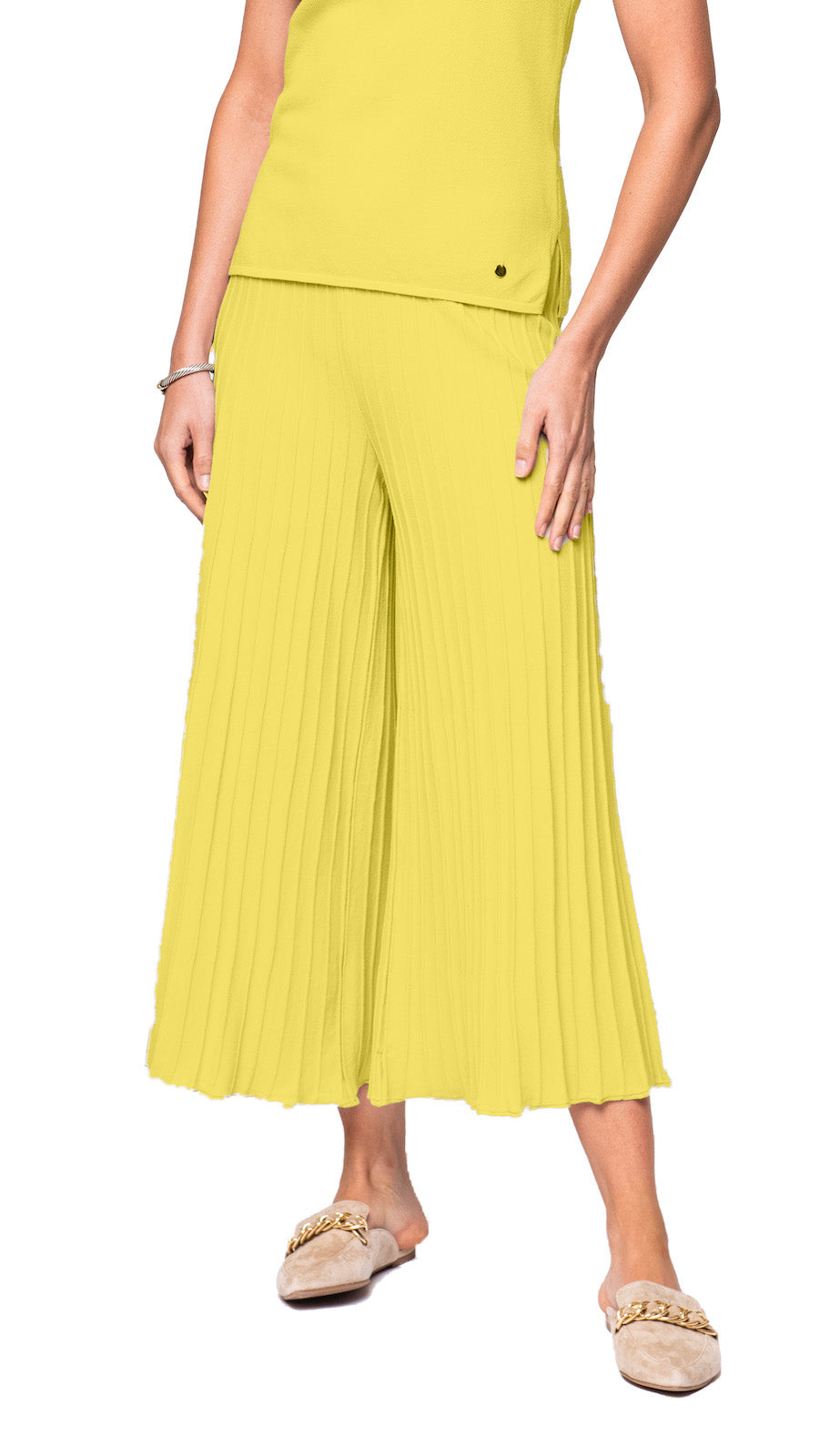 Flowy Light Lemon Yellow Palazzo Pants –