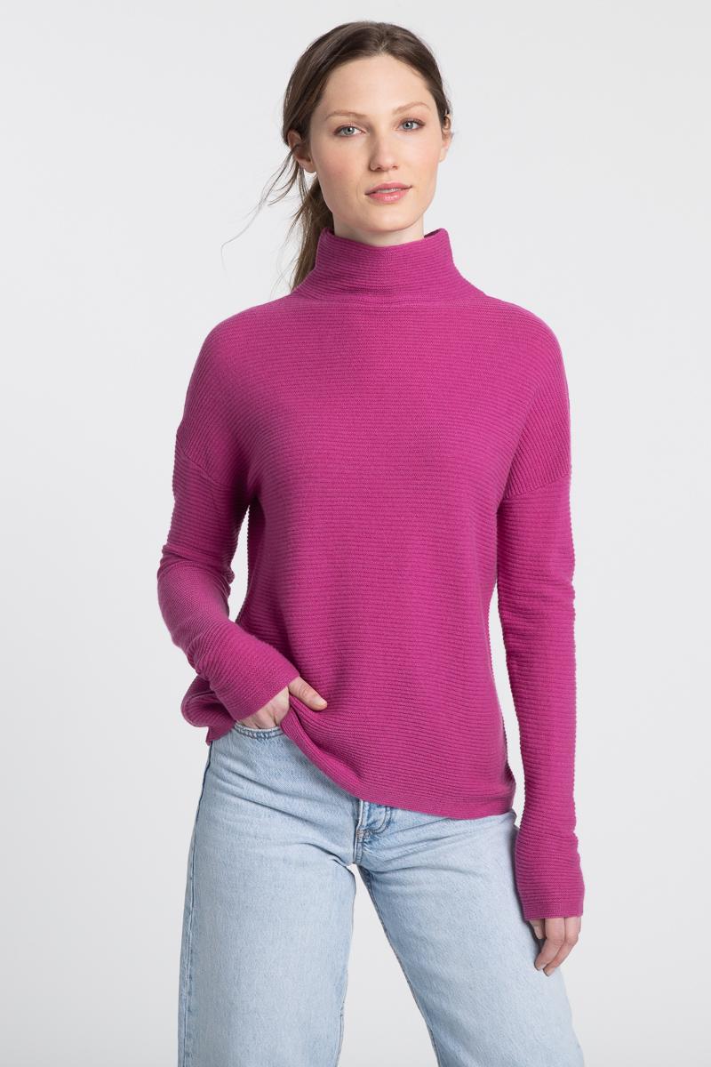 Kinross Textured Slouchy Funnel Sweater