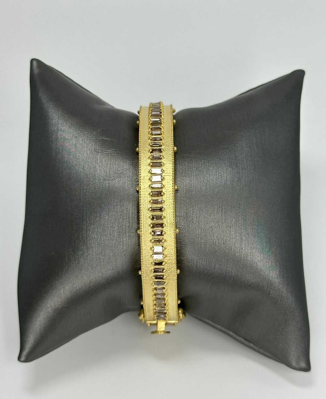 Gold Plated Finish Bracelet - Rose Cut Baguette Diamonds