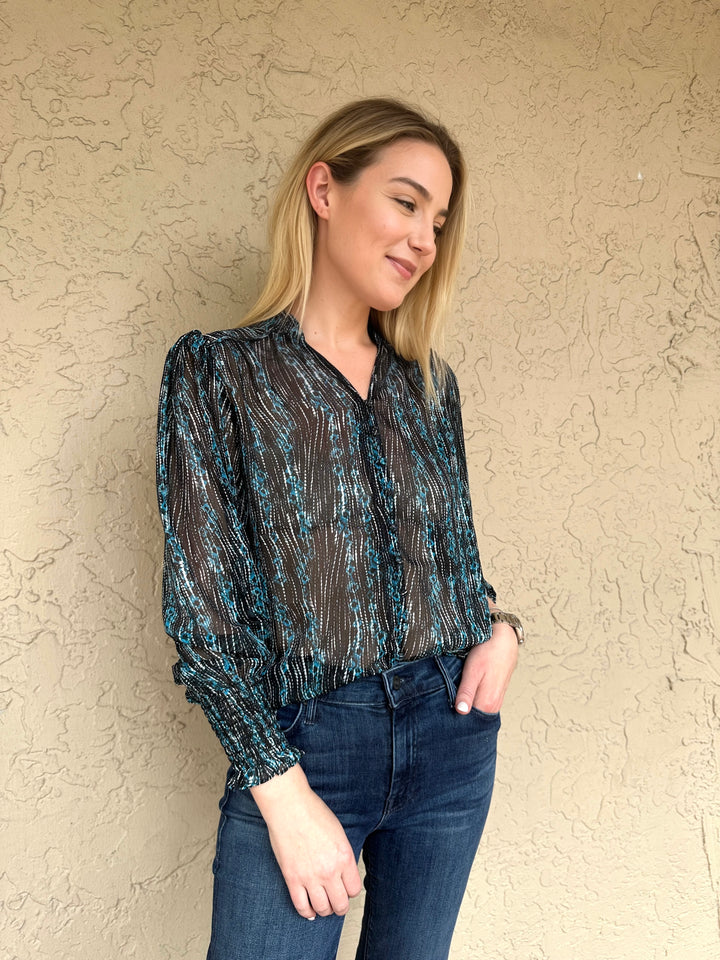 Suncoo LEYLA LUREX PRINT BLSE