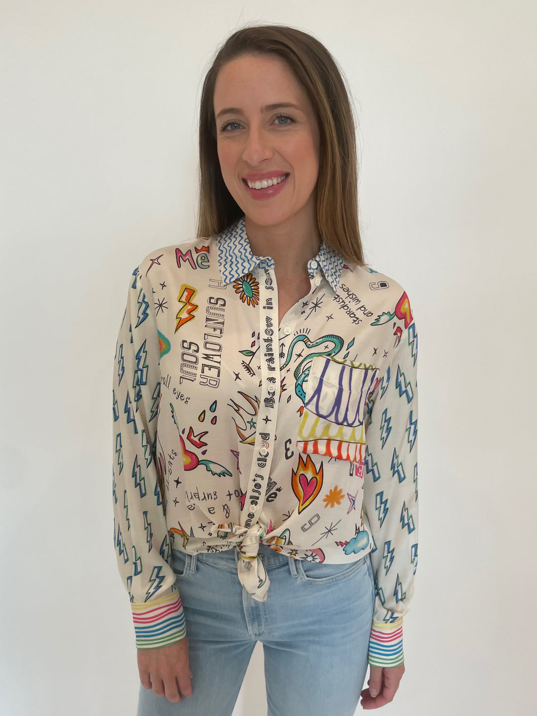 ME369 Isabel Enlightenment Printed Shirt available at Barbara Katz