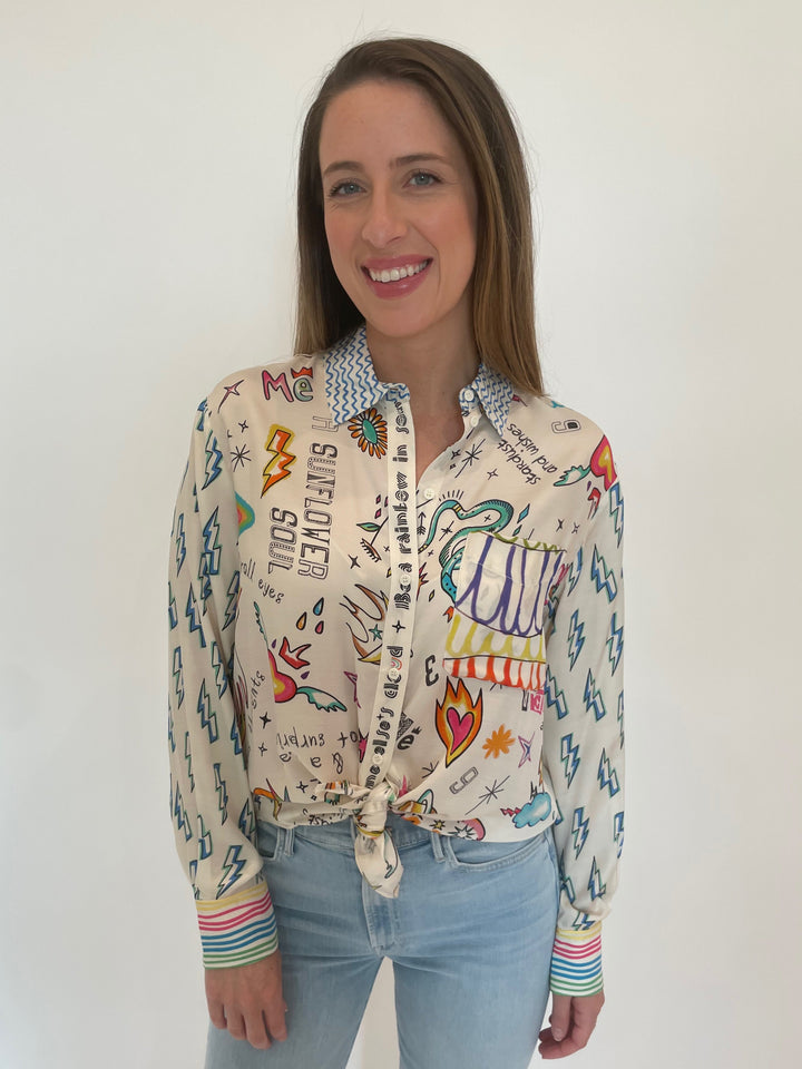 ME369 Isabel Enlightenment Printed Shirt available at Barbara Katz