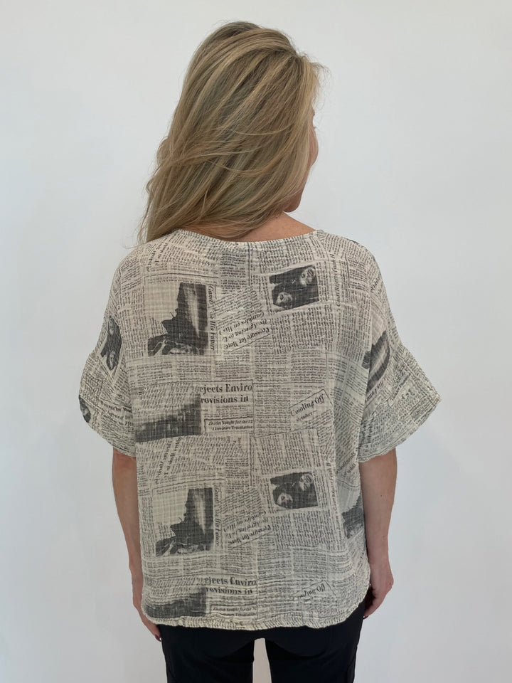 Chalet et Ceci Tia Natural Yarn Top in Parchment Mix available at Barbara Katz