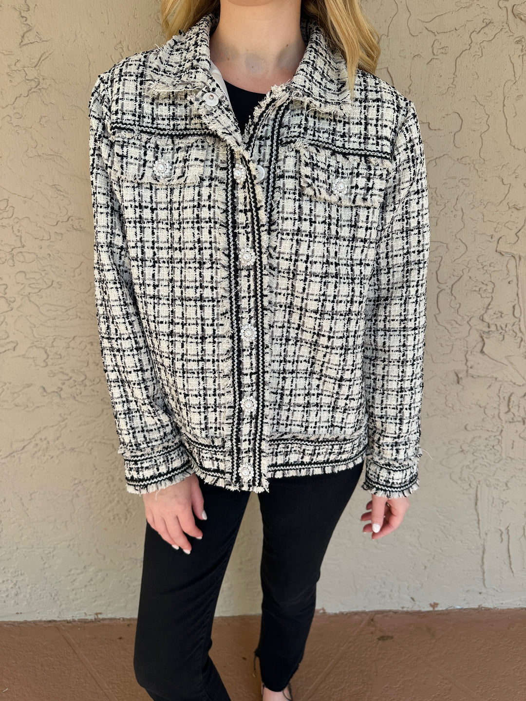 Leo & Ugo Tweed & Pearl Jacket - Off White