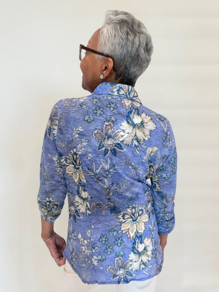 David Cline Mia Roll-Up Shirt in Capri available at Barbara Katz
