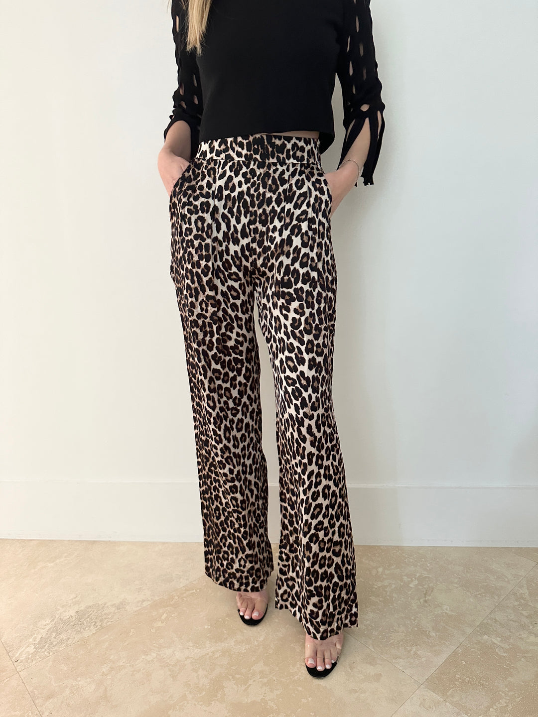 Suncoo Jake Leopard Wide Leg Pant