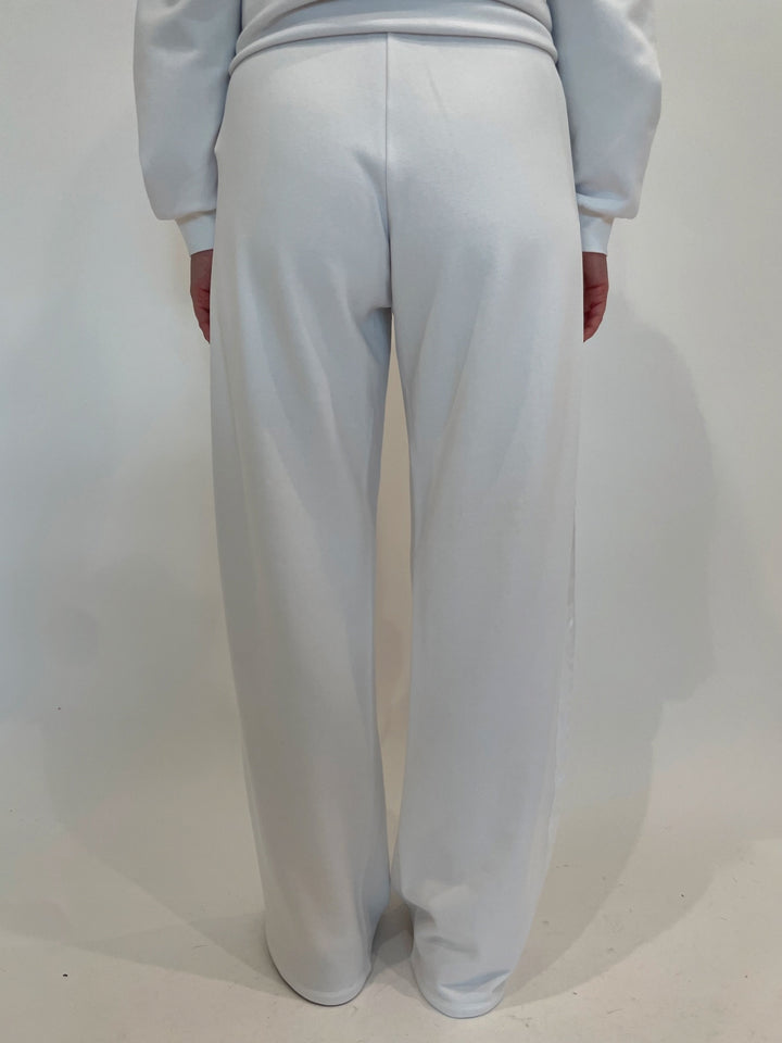 Max Mara MM Veles Jersey Trousers in Optical White available at Barbara Katz