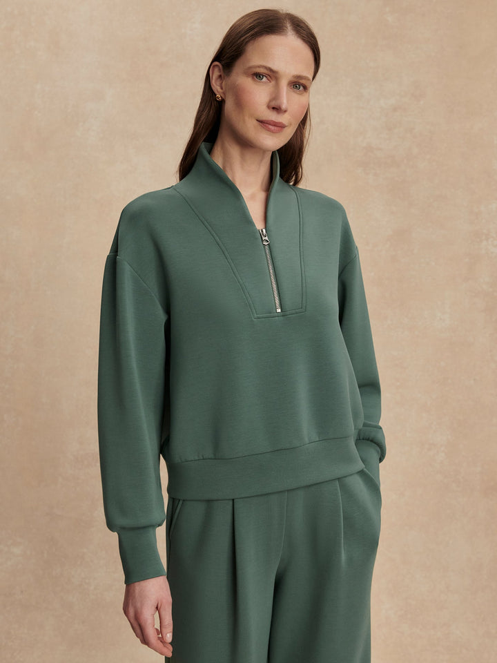 Varley Davidson Sweatshirt in Dark Forest available at Barbara Katz