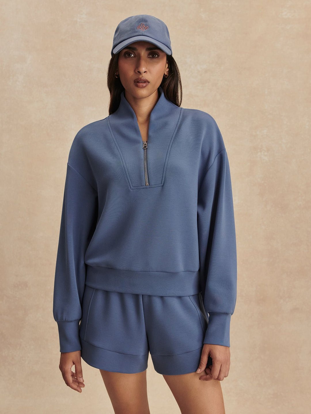 Varley Davidson Sweatshirt in Bijou Blue available at Barbara Katz