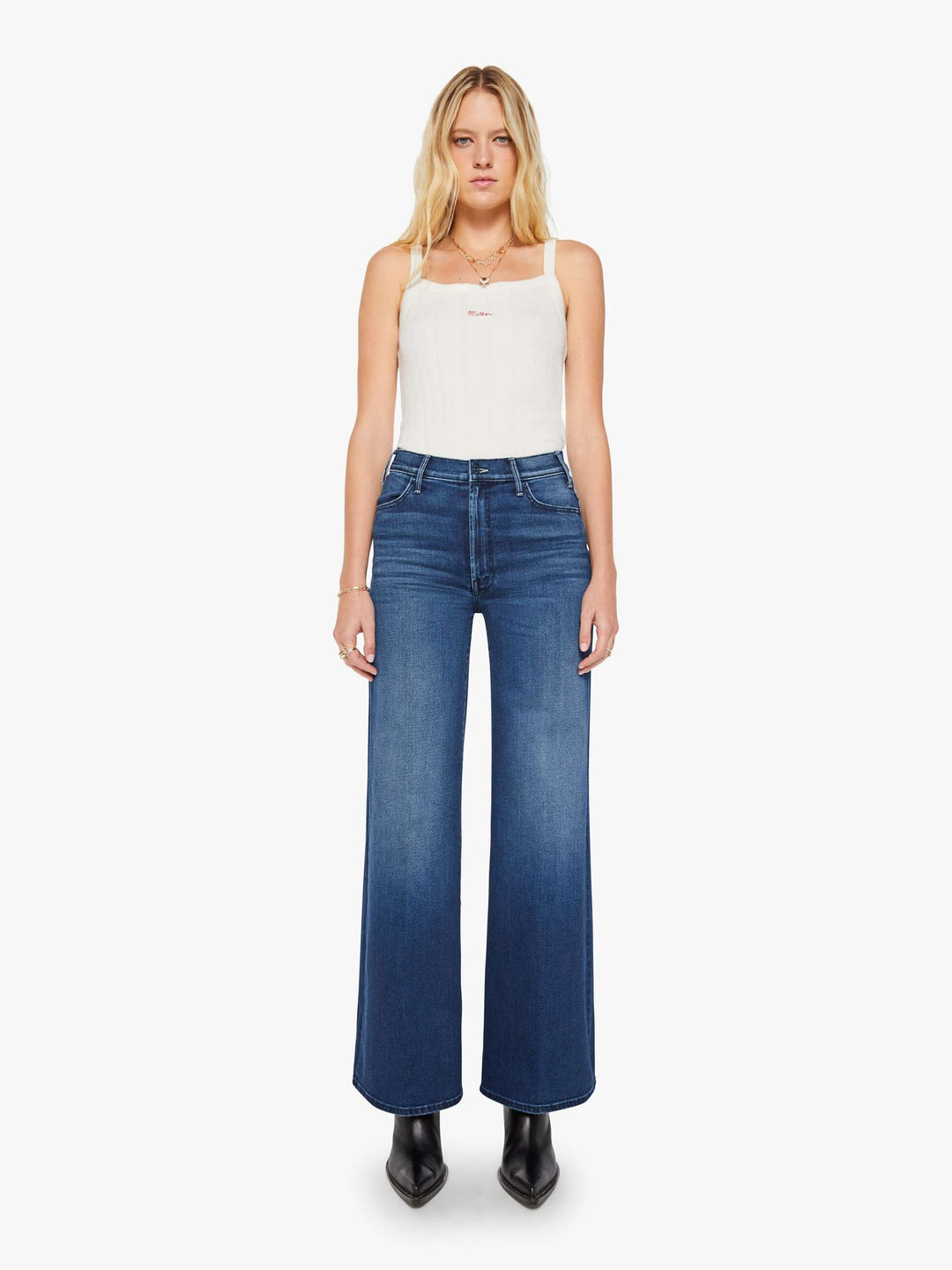 Mother The Hustler Roller Sneak Jeans - Homecoming High available at Barbara Katz