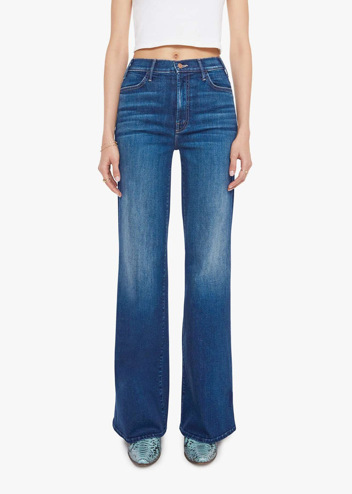 Mother The Hustler Roller Sneak Jeans in Troublemaker available at Barbara Katz