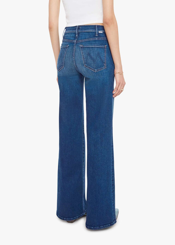 Mother The Hustler Roller Sneak Jeans in Troublemaker available at Barbara Katz