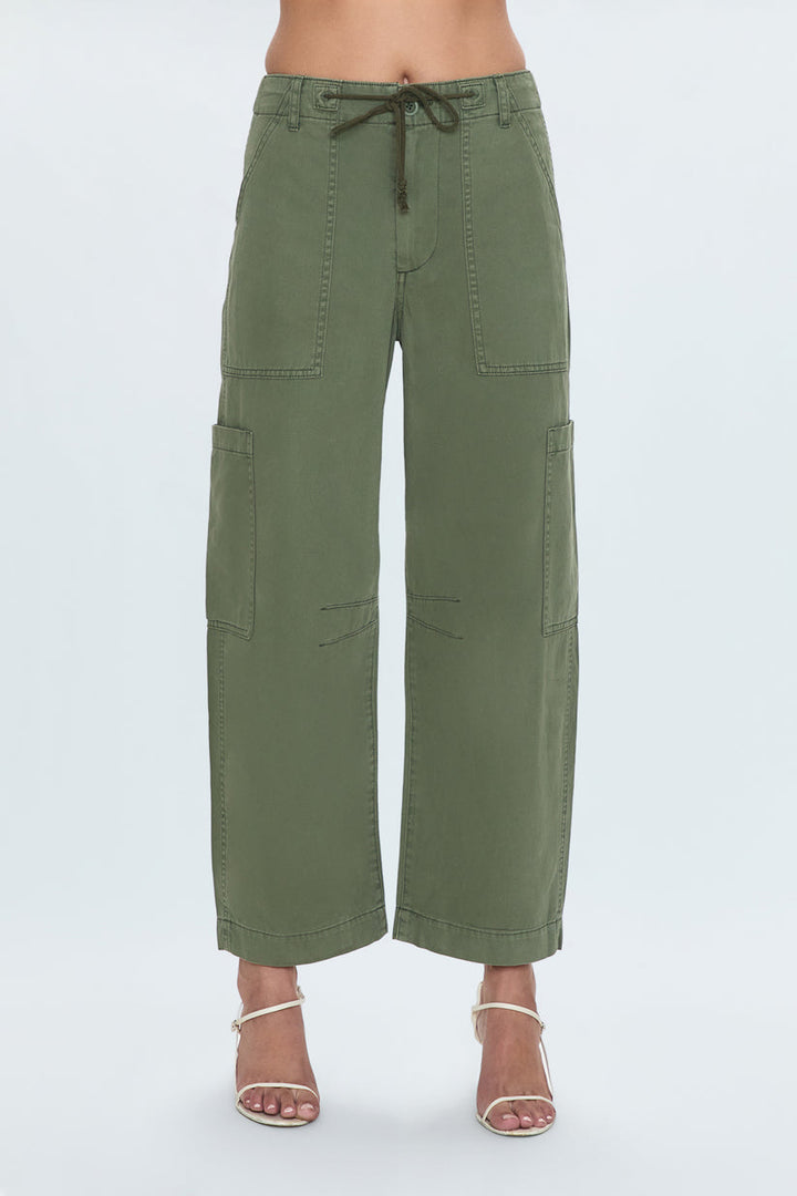 Pistola Sabrina Curved Utility Pants in Meadow available at Barbara Katz