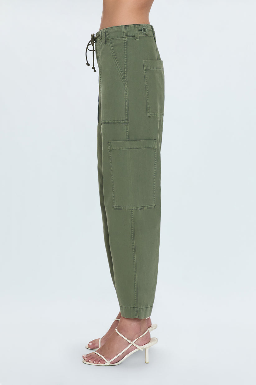 Pistola Sabrina Curved Utility Pants in Meadow available at Barbara Katz