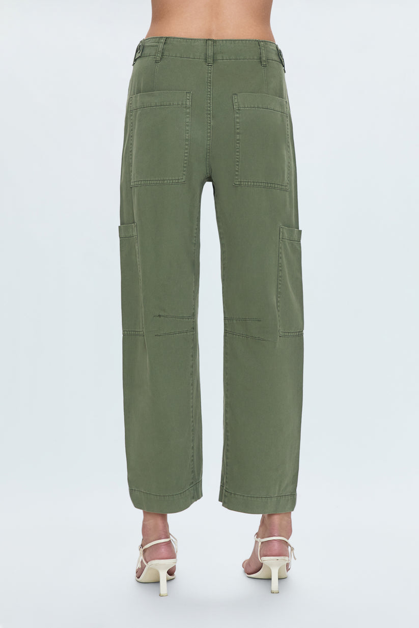 Pistola Sabrina Curved Utility Pants in Meadow available at Barbara Katz