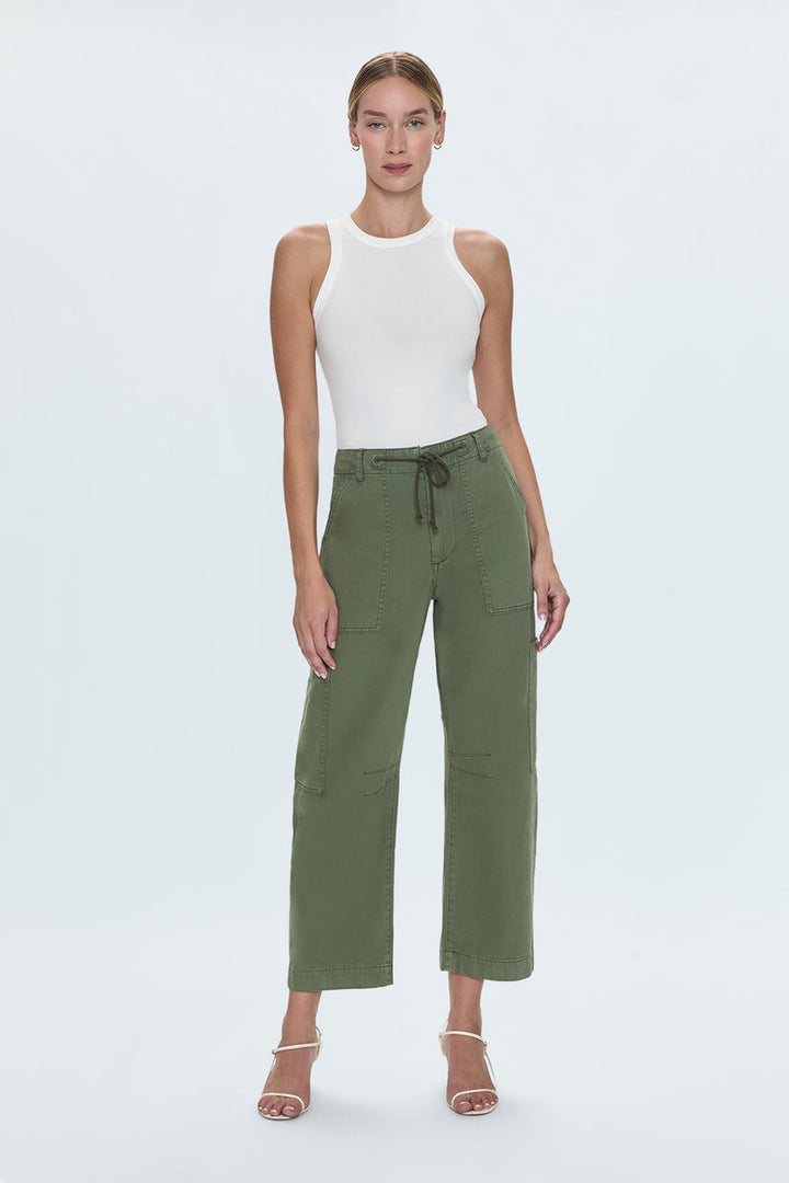 Pistola Sabrina Curved Utility Pants in Meadow available at Barbara Katz