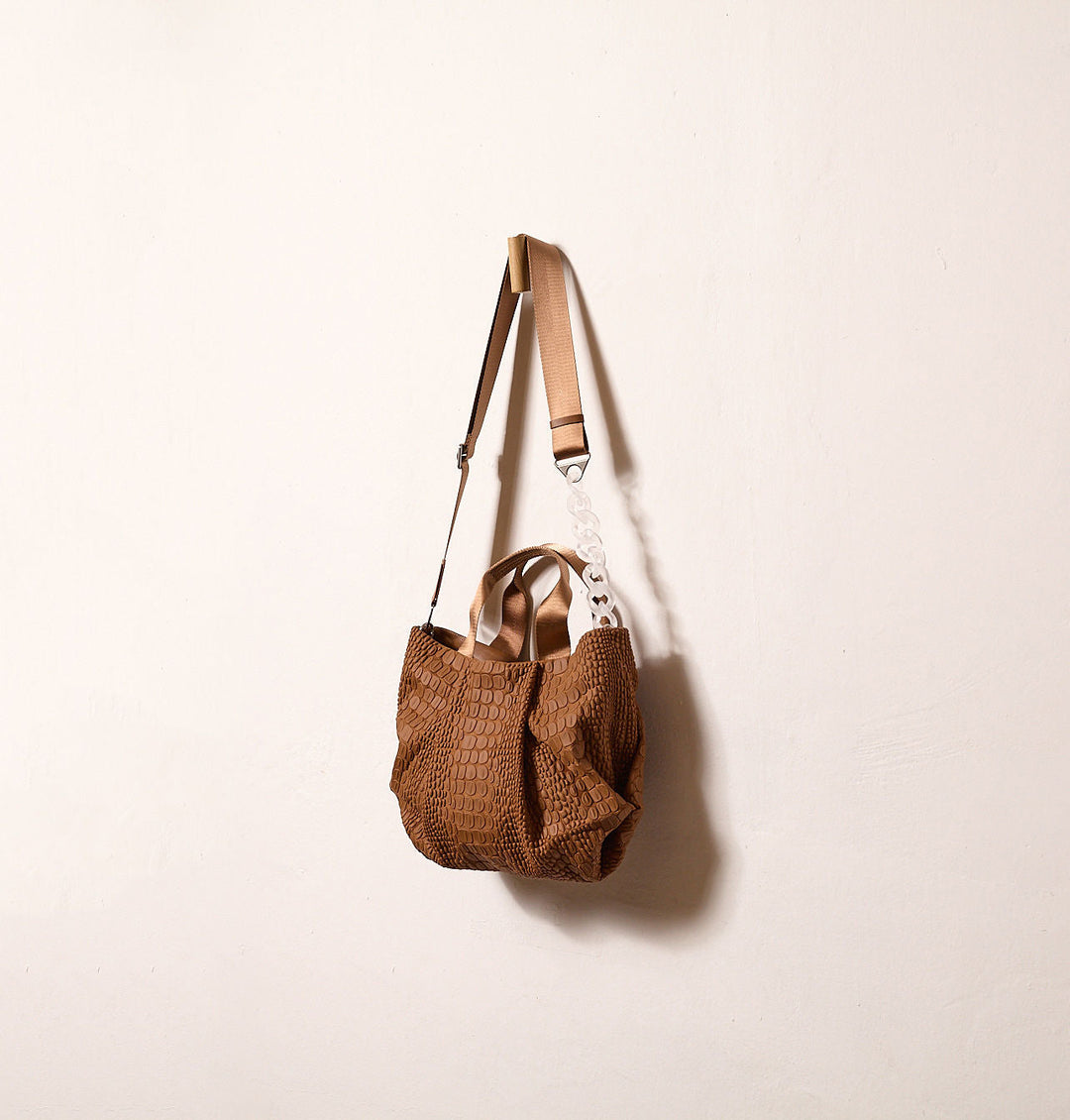 Dani Daniella Lehavi Tokyo Satchel Bag in Caramel available at Barbara Katz