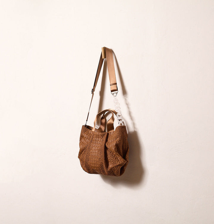 Dani Daniella Lehavi Tokyo Satchel Bag in Caramel available at Barbara Katz