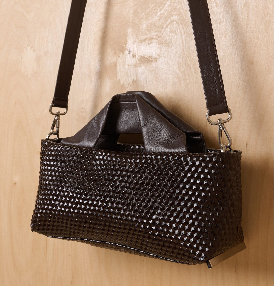 Daniella Lehavi Alexa Landscape Bag in 3D Chocolate available at Barbara Katz