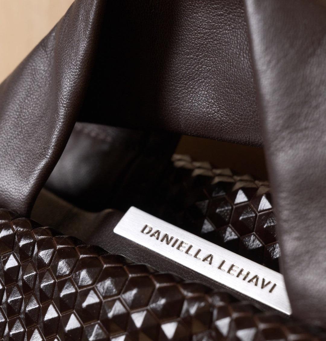 Daniella Lehavi Alexa Landscape Bag in 3D Chocolate available at Barbara Katz