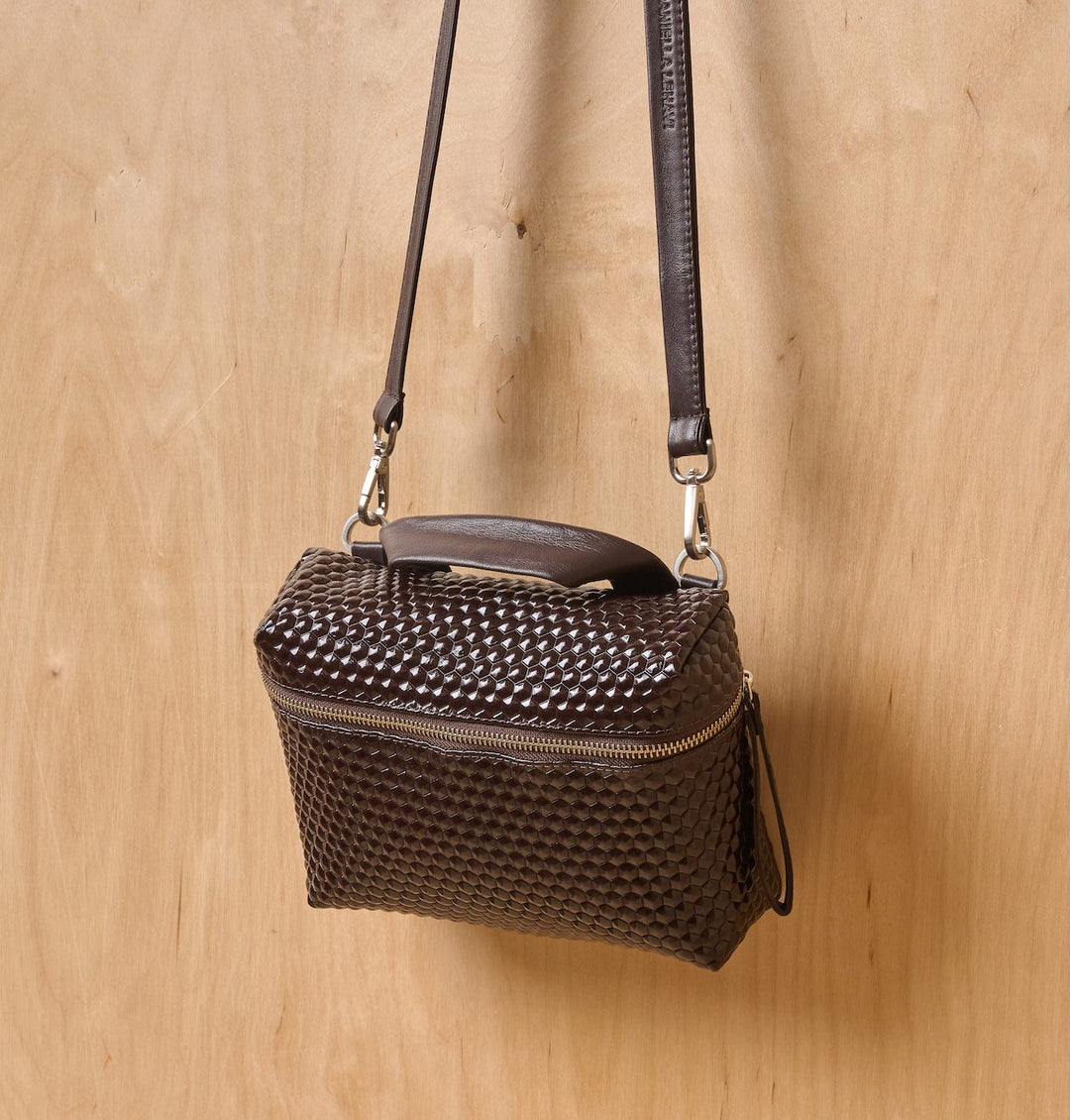 Daniella Lehavi Chicago Box Bag in 3D Chocolate available at Barbara Katz