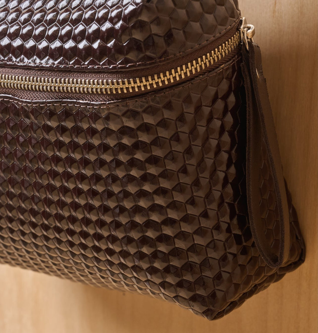 Daniella Lehavi Chicago Box Bag in 3D Chocolate available at Barbara Katz