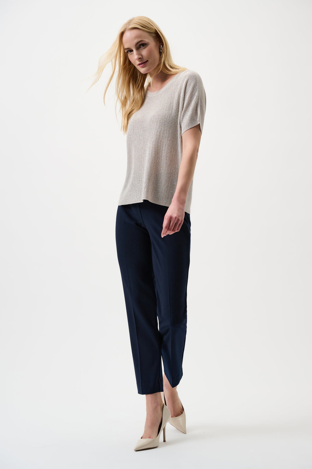 Joseph Ribkoff Classic Straight Pants in Midnight Blue available at Barbara Katz