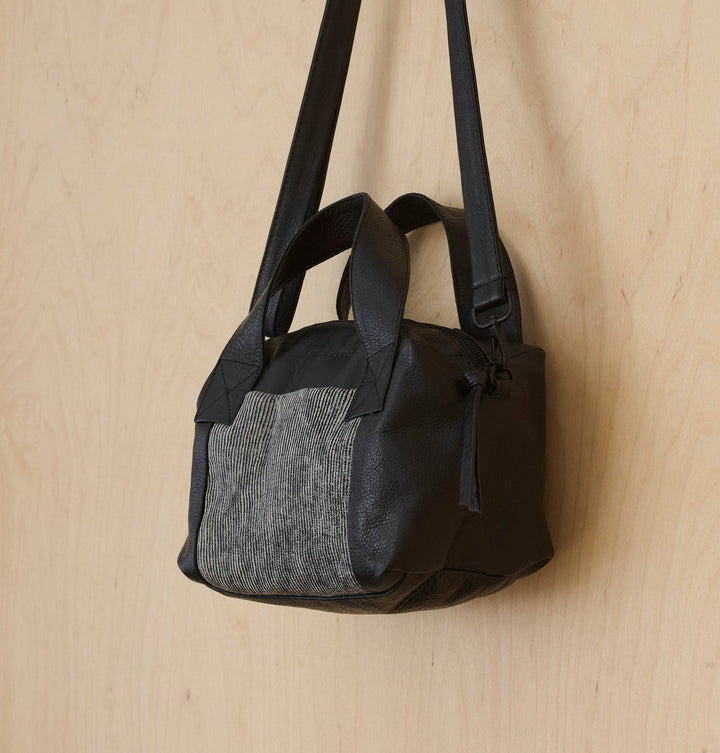 Daniella Lehavi Libi Small Satchel in Black &amp; White Stripes available at Barbara Katz