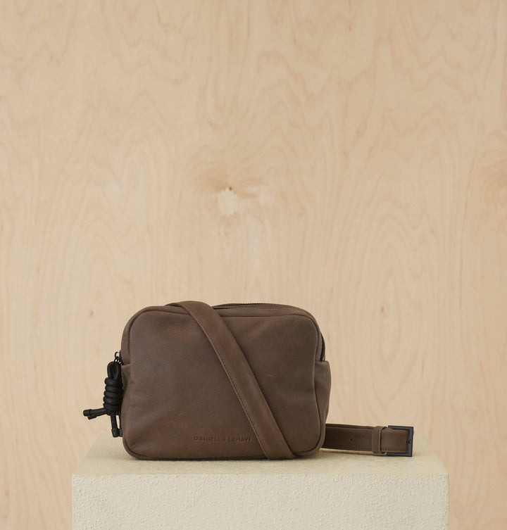 Daniella Lehavi Louise Loop Mini Box Crossbody Bag in Clay available at Barbara Katz