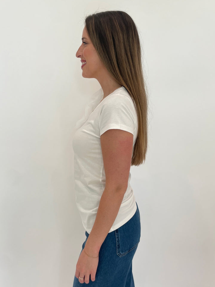 Bariloche Inca Flower Top in White available at Barbara Katz