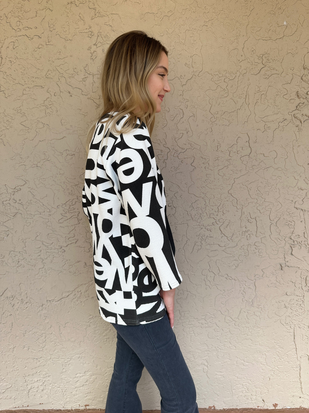Andrea Geer Thermal Knit Aline Top - Weekend