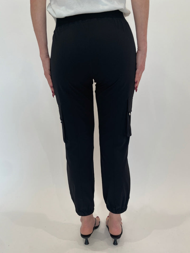 Peace of Cloth Britt Cargo Pants in Black Onyx available at Barbara Katz