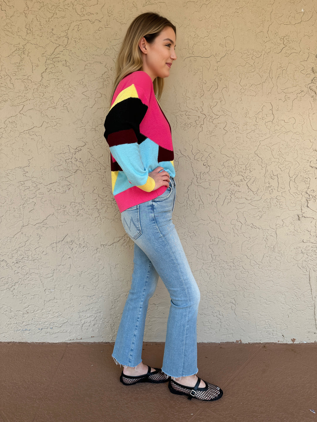 Suncoo Peio Geo Color Block Sweater