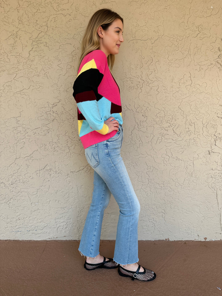 Suncoo Peio Geo Color Block Sweater