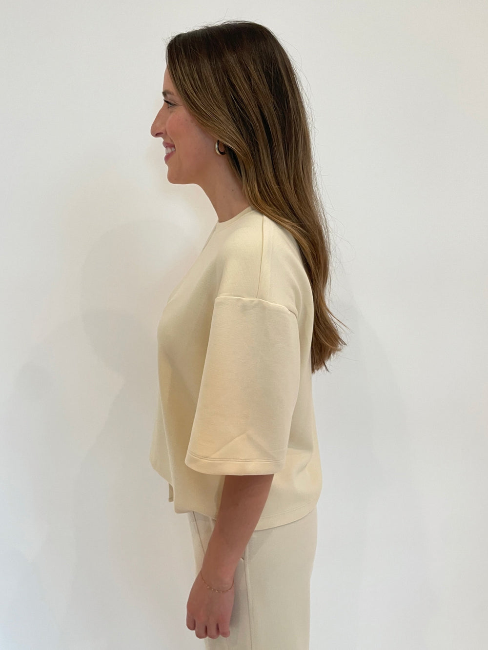 BK Magie Wide Sleeve Sweatshirt in Alpaca available at Barbara Katz